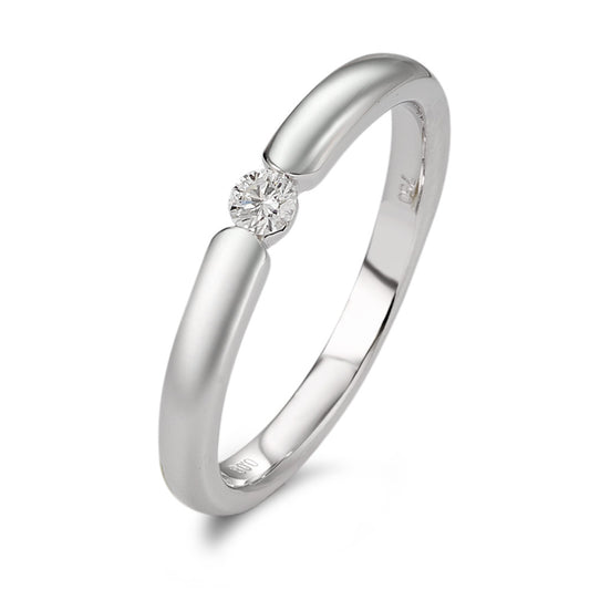 Solitaire ring 750/18K hvidguld Diamant hvid , 0.08 ct, [Brillant], w-si