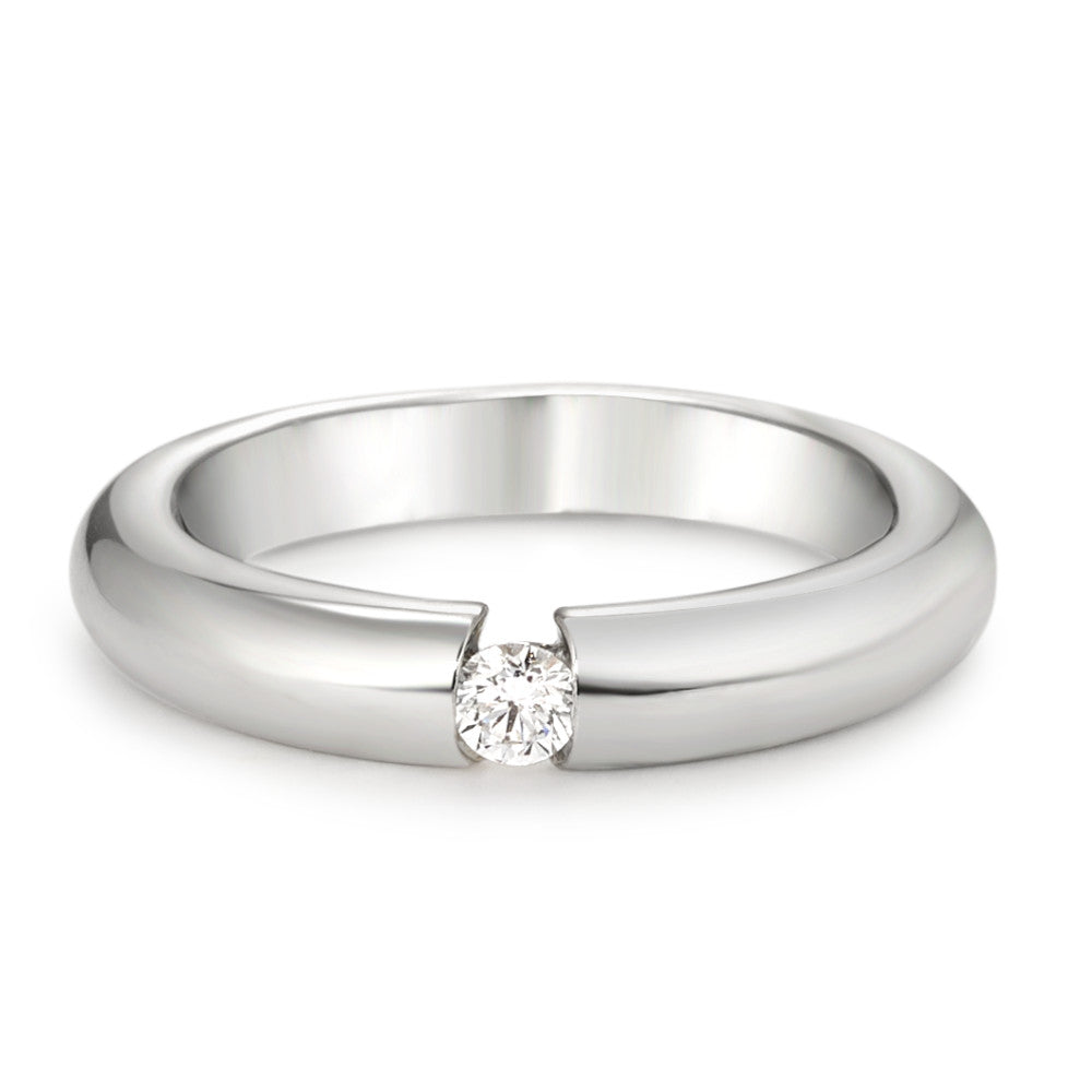 Solitaire ring 750/18K hvidguld Diamant hvid , 0.10 ct, [Brillant], w-si