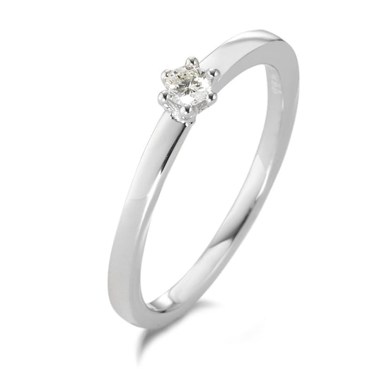 Solitaire ring 750/18K hvidguld Diamant hvid , 0.09 ct, [Brillant], w-si