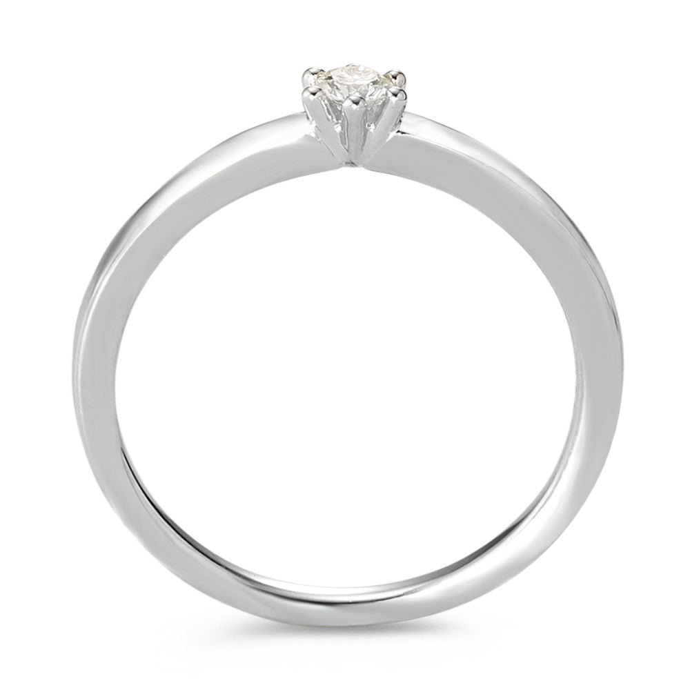 Solitaire ring 750/18K hvidguld Diamant hvid , 0.09 ct, [Brillant], w-si