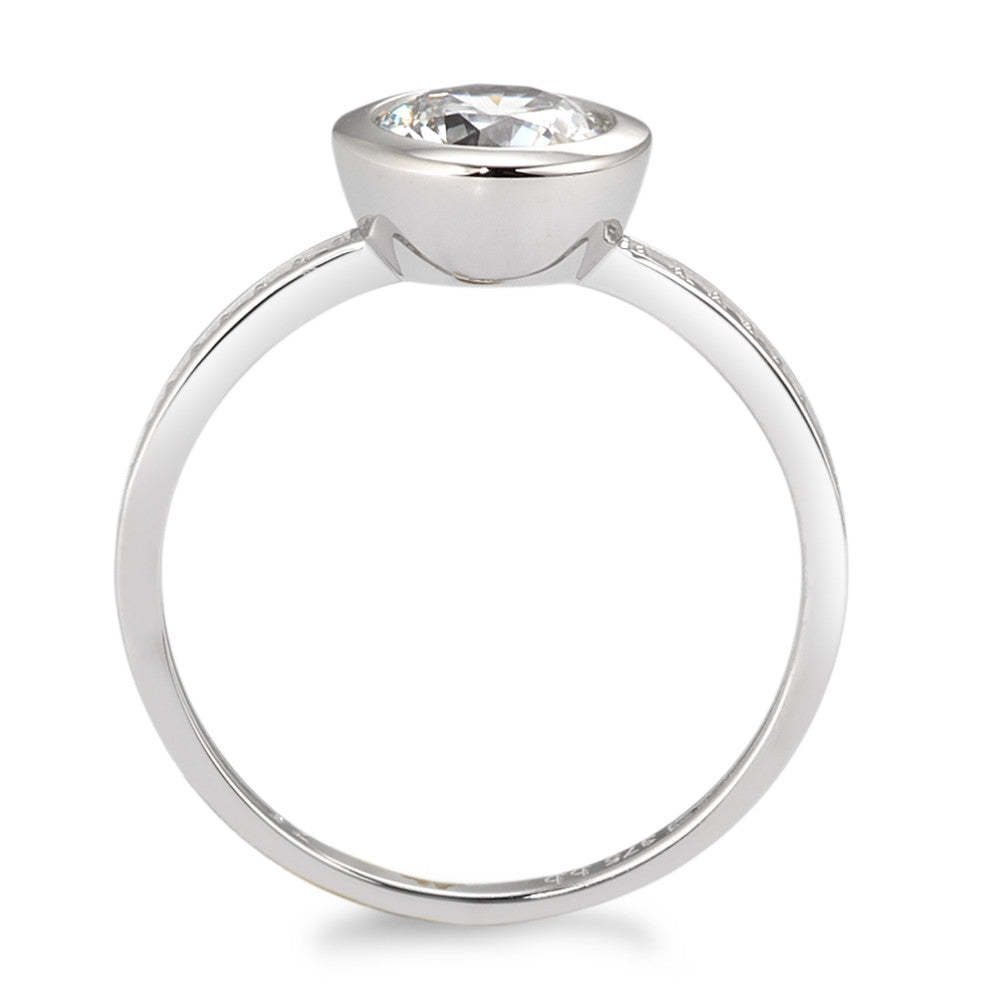 Solitaire ring 375/9K hvidguld Zirconia hvid Ø8 mm