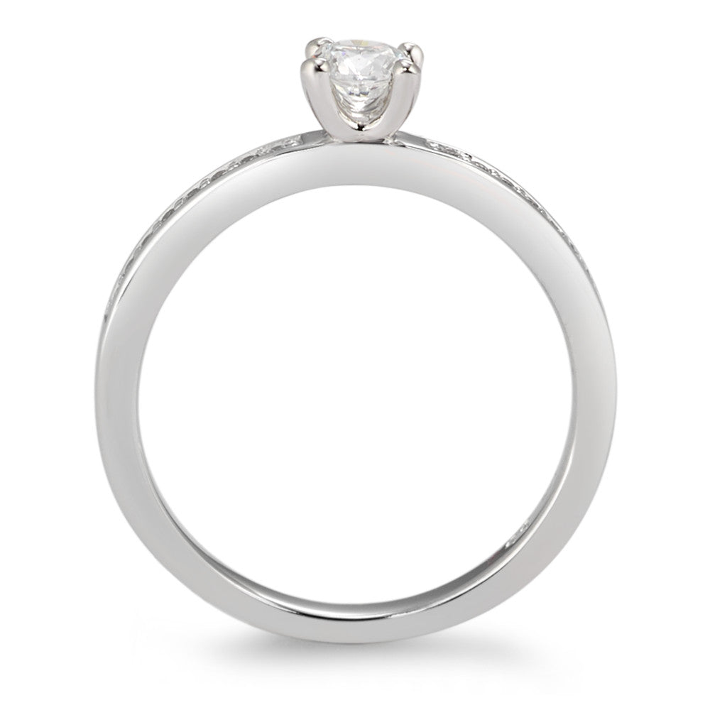 Solitaire ring 375/9K hvidguld Zirconia hvid , 17 Sten