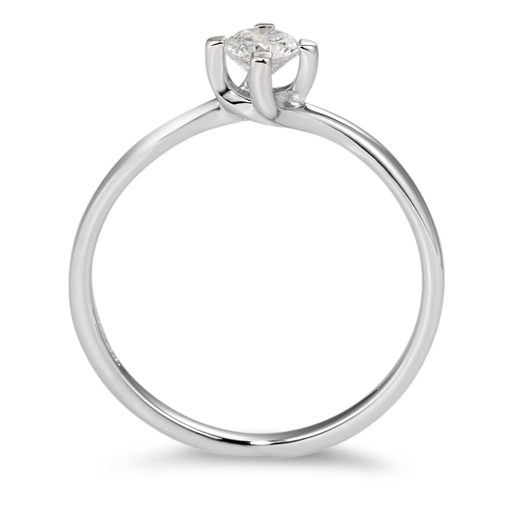 Solitaire ring 375/9K hvidguld Zirconia hvid Ø3.5 mm