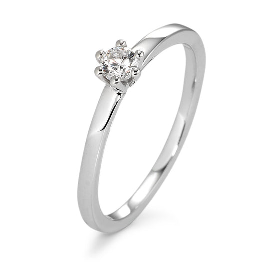 Solitaire ring 375/9K hvidguld Zirconia hvid Ø3.4 mm