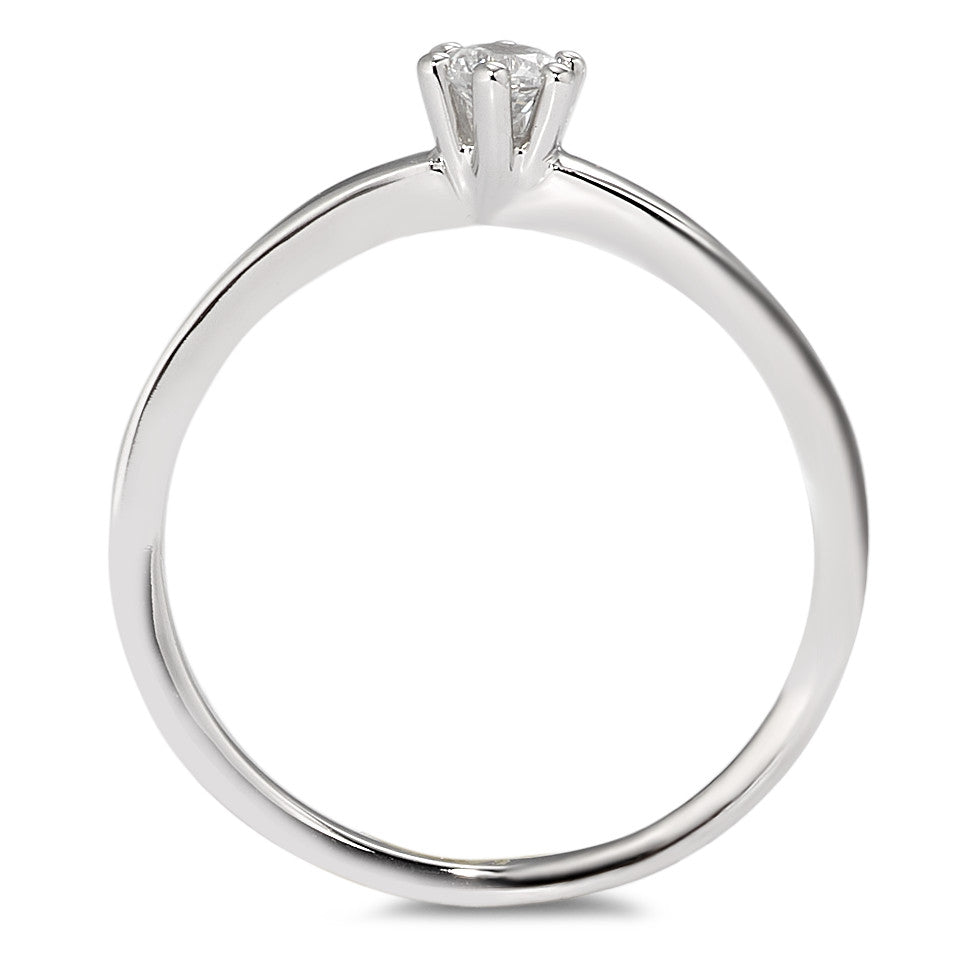 Solitaire ring 375/9K hvidguld Zirconia hvid Ø3.4 mm