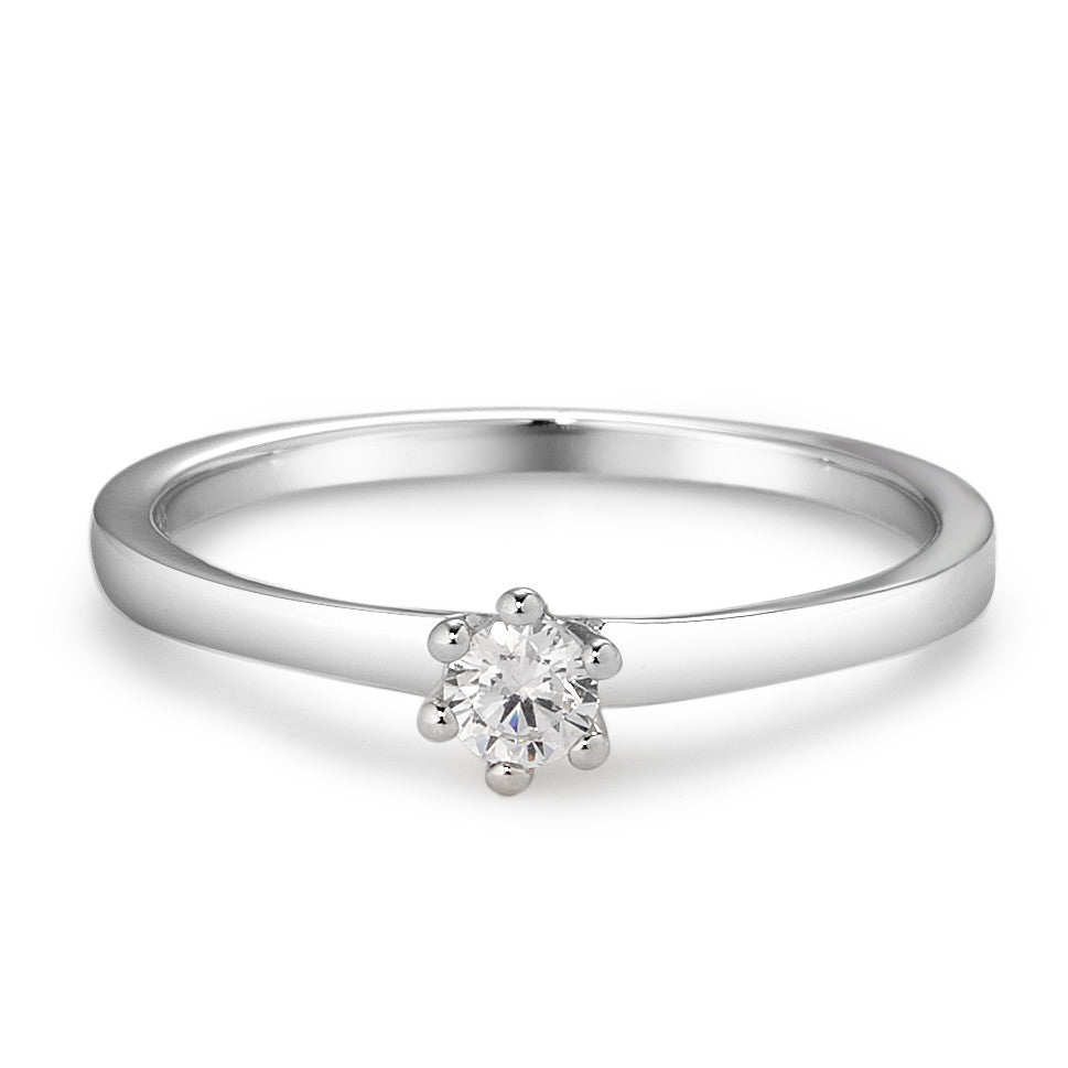 Solitaire ring 375/9K hvidguld Zirconia hvid Ø3.4 mm