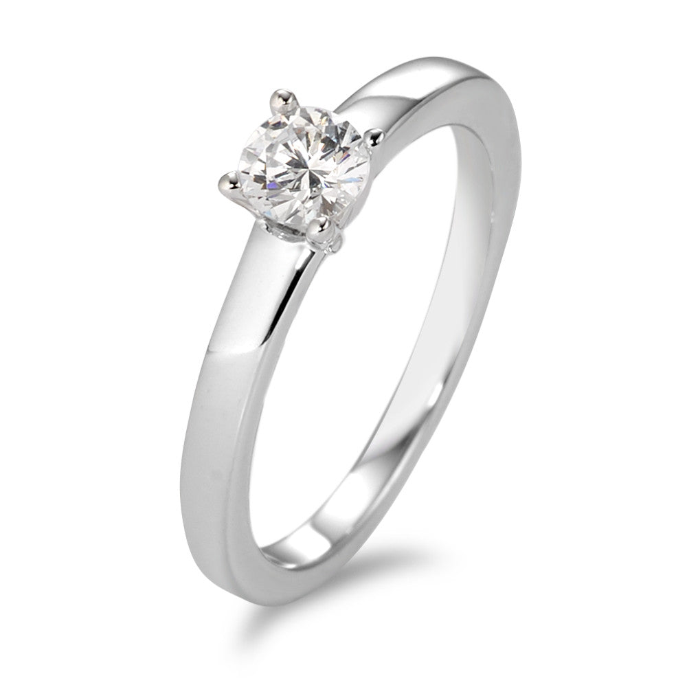 Solitaire ring 375/9K hvidguld Zirconia hvid Ø4 mm