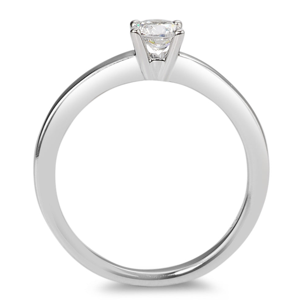 Solitaire ring 375/9K hvidguld Zirconia hvid Ø4 mm