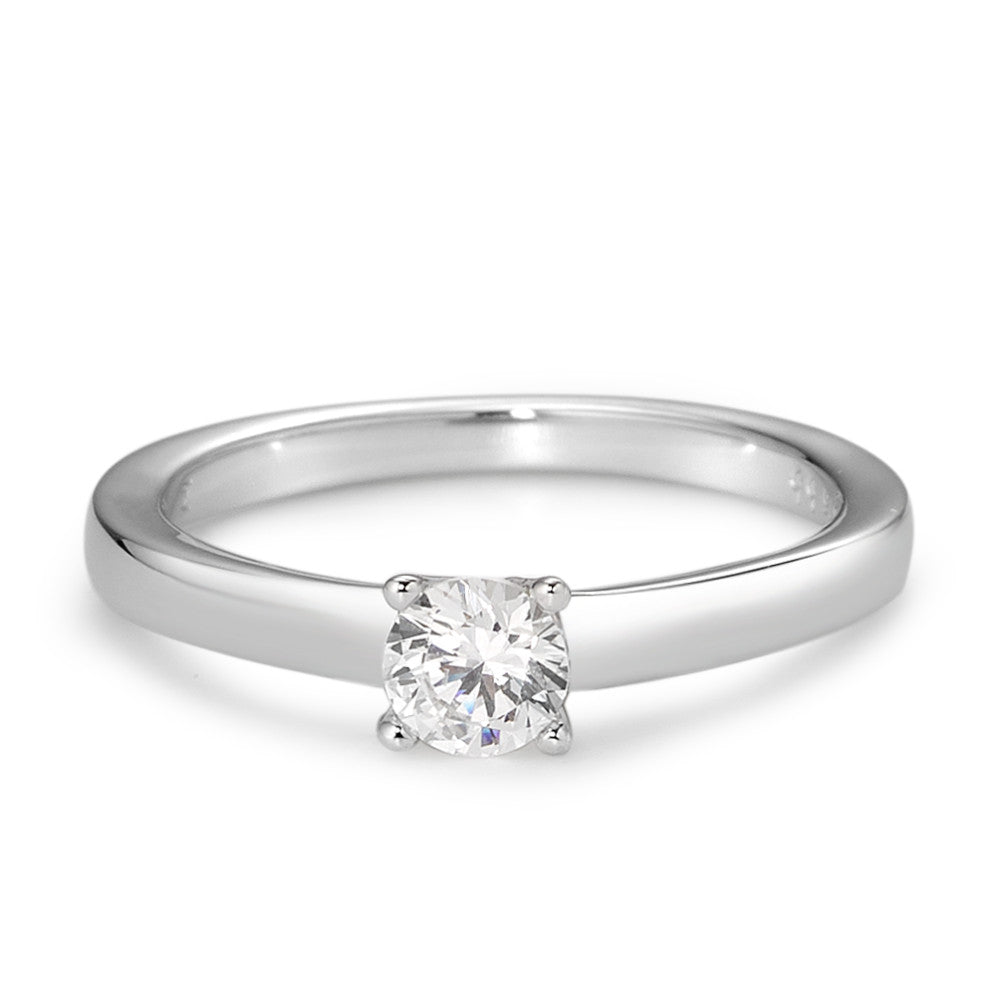 Solitaire ring 375/9K hvidguld Zirconia hvid Ø4 mm