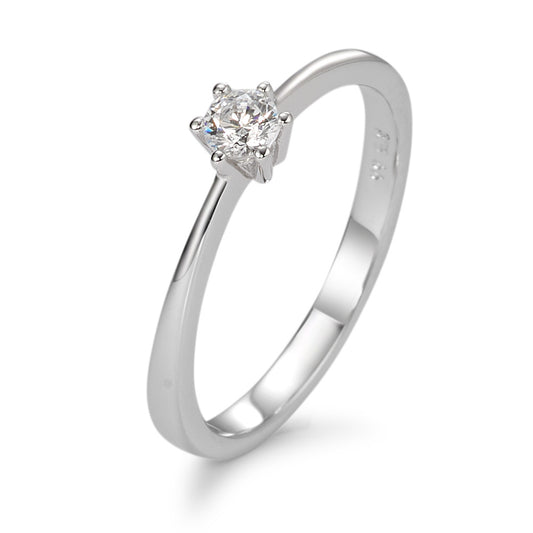 Solitaire ring 375/9K hvidguld Zirconia hvid Ø3 mm