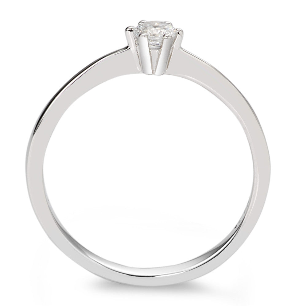 Solitaire ring 375/9K hvidguld Zirconia hvid Ø3 mm