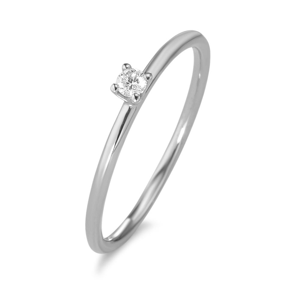 Solitaire ring 750/18K hvidguld Diamant 0.05 ct, w-si