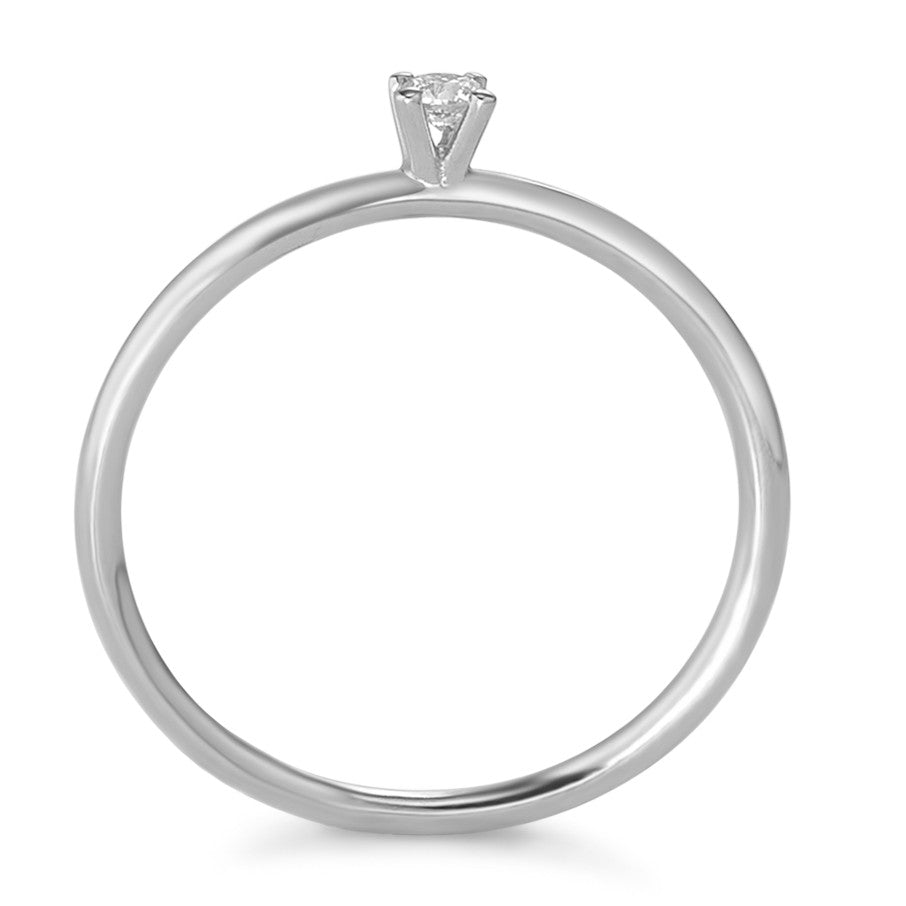 Solitaire ring 750/18K hvidguld Diamant 0.05 ct, w-si