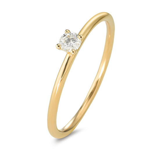 Solitaire ring 750/18K guld Diamant 0.10 ct, w-si