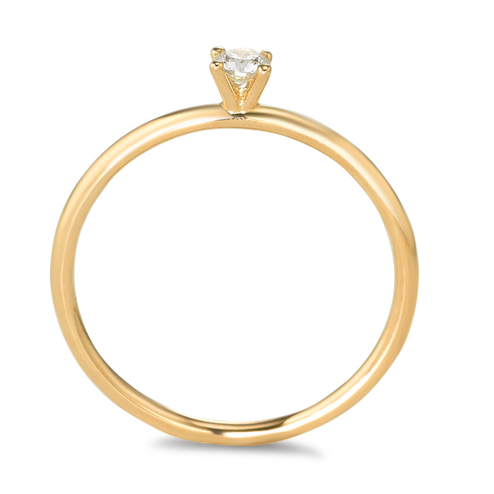 Solitaire ring 750/18K guld Diamant 0.10 ct, w-si