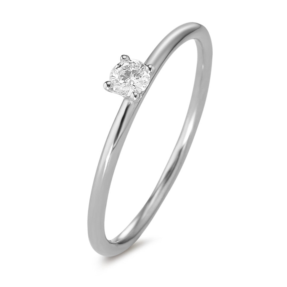 Solitaire ring 750/18K hvidguld Diamant 0.10 ct, w-si