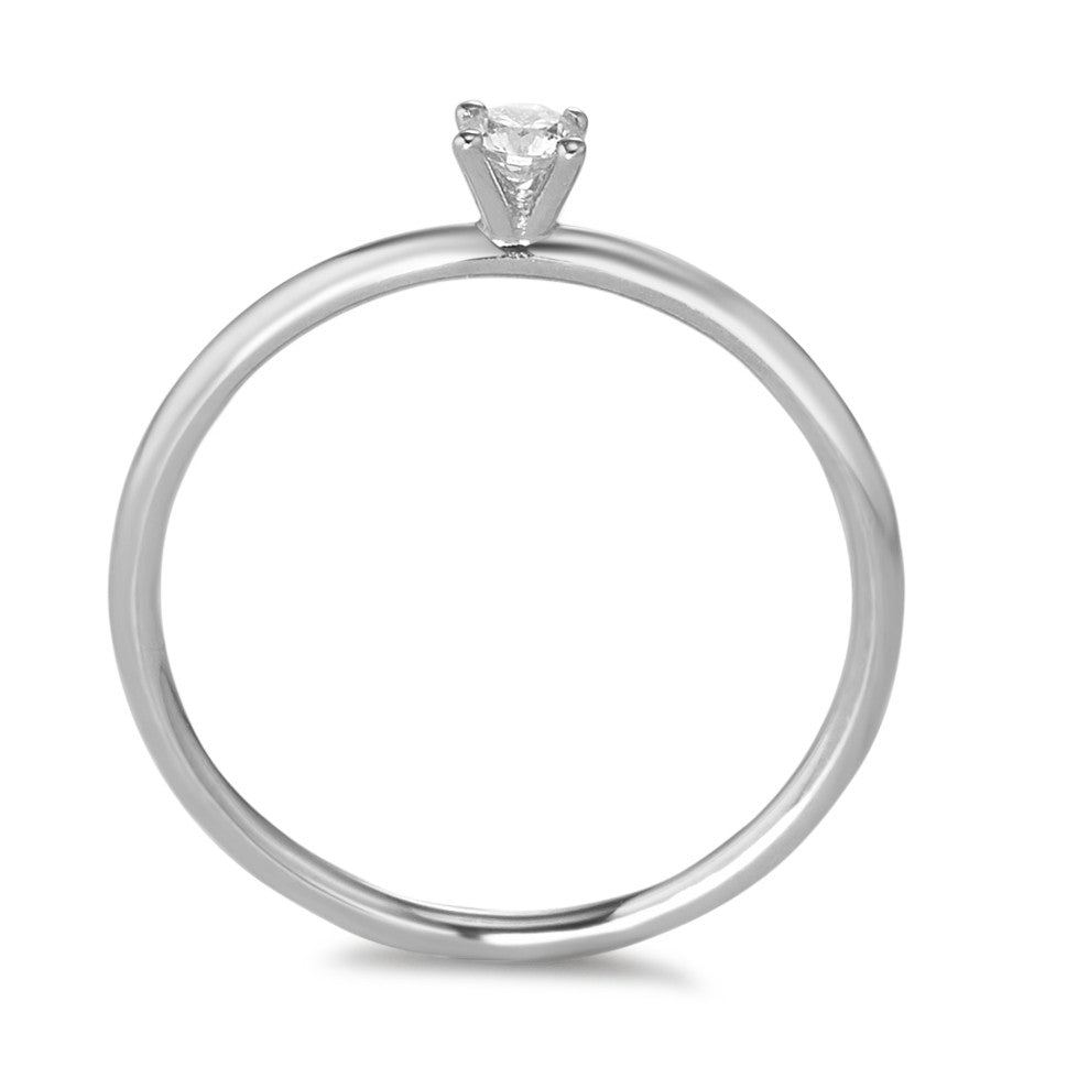 Solitaire ring 750/18K hvidguld Diamant 0.10 ct, w-si