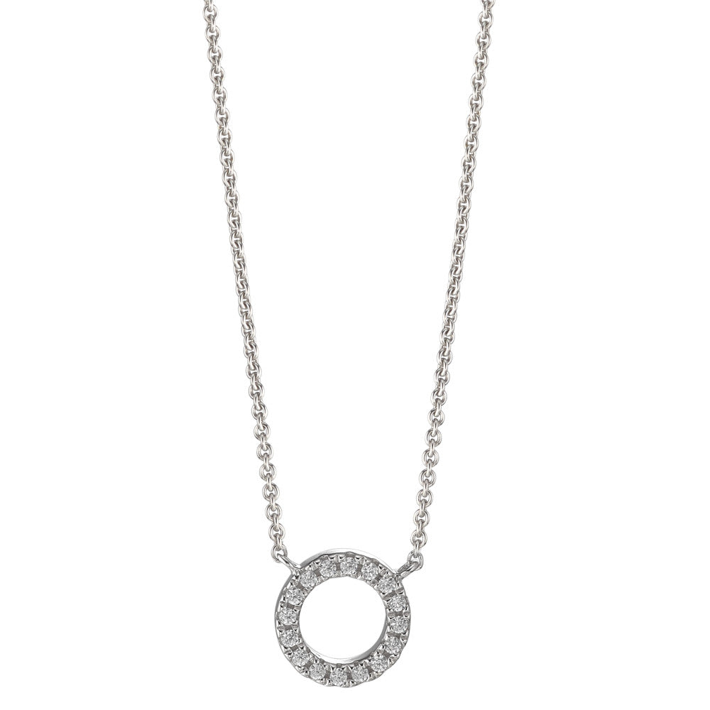 Collier 375/9K hvidguld Zirconia 16 Sten 40-42 cm