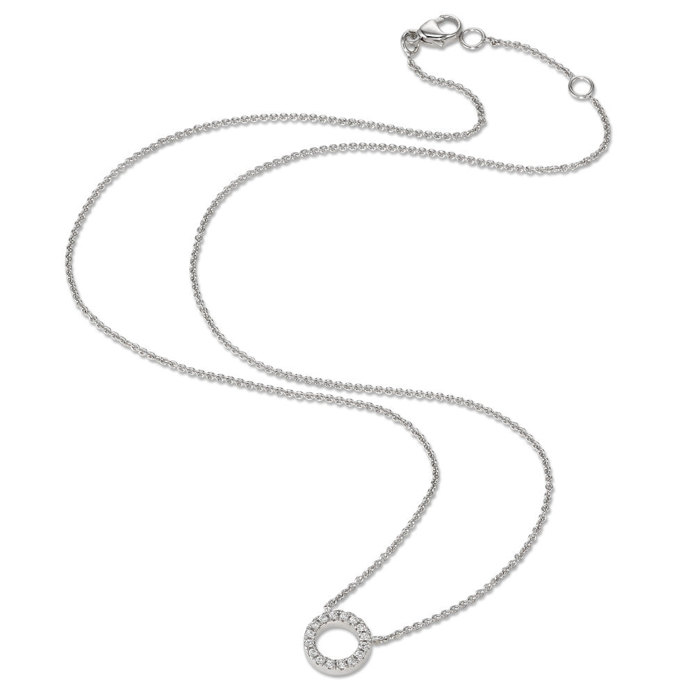 Collier 375/9K hvidguld Zirconia 16 Sten 40-42 cm