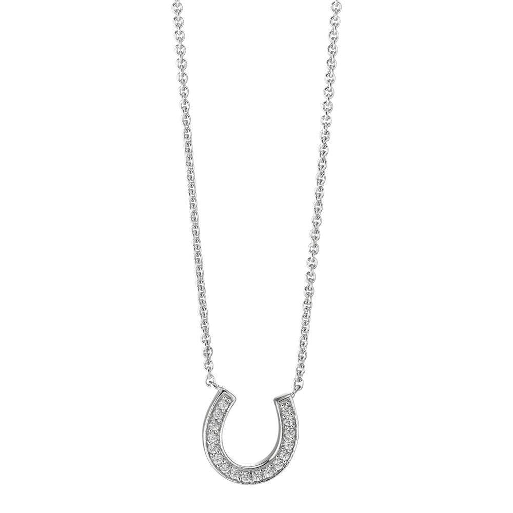 Collier 375/9K hvidguld Zirconia 17 Sten 40-42 cm