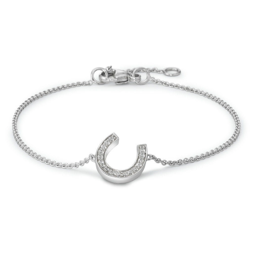 Armbånd 375/9K hvidguld Zirconia 17 Sten 16-18 cm