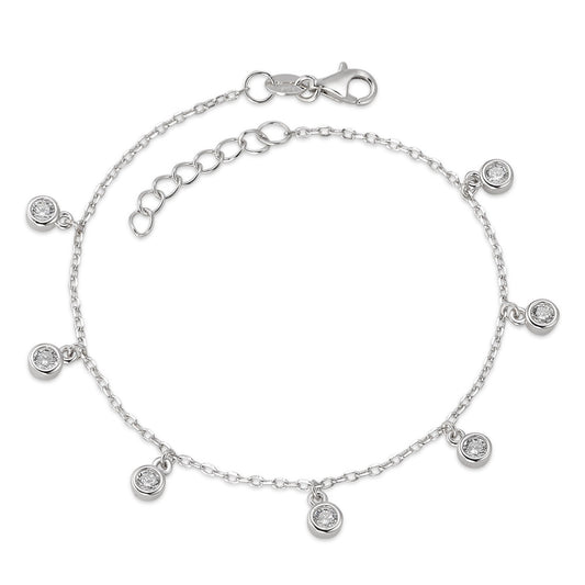 Armbånd Sølv Zirconia 7 Sten rhodineret 17-19 cm