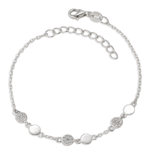 Armbånd Sølv Zirconia rhodineret 15-18 cm