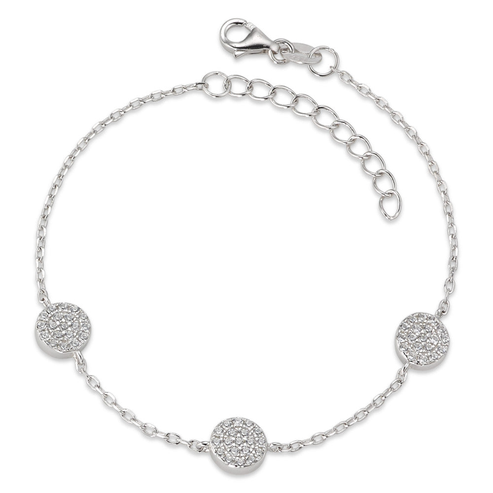 Armbånd Sølv Zirconia rhodineret 16-19 cm Ø6.5 mm