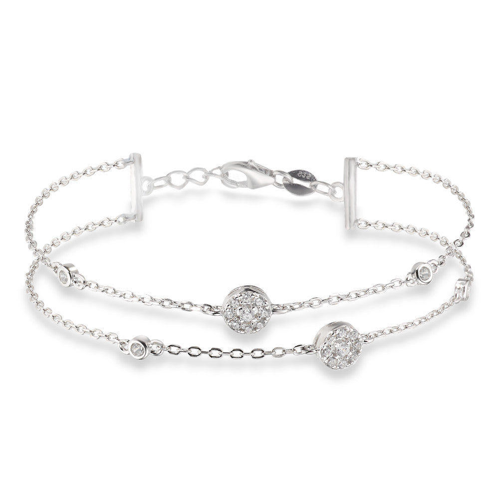 Armbånd Sølv Zirconia rhodineret 16-19 cm