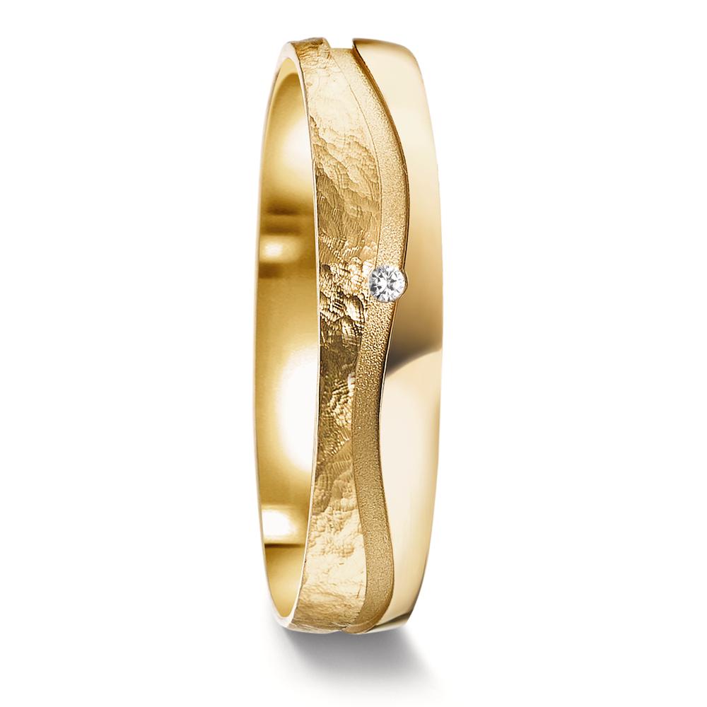 Partnerringe 750/18K guld Diamant 0.01 ct, w-si