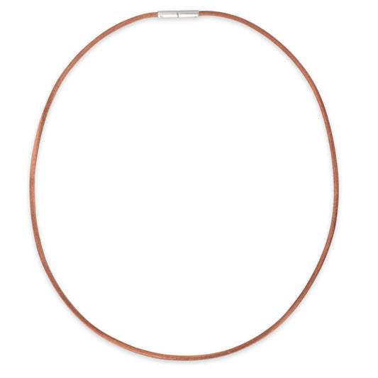 Collier Læder, Rustfrit stål 45 cm Ø2 mm