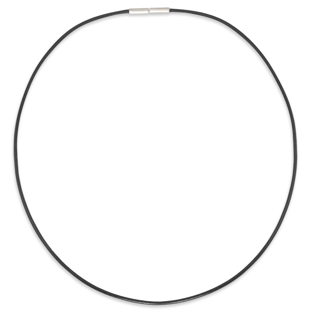 Collier Læder, Rustfrit stål 42 cm Ø1.5 mm