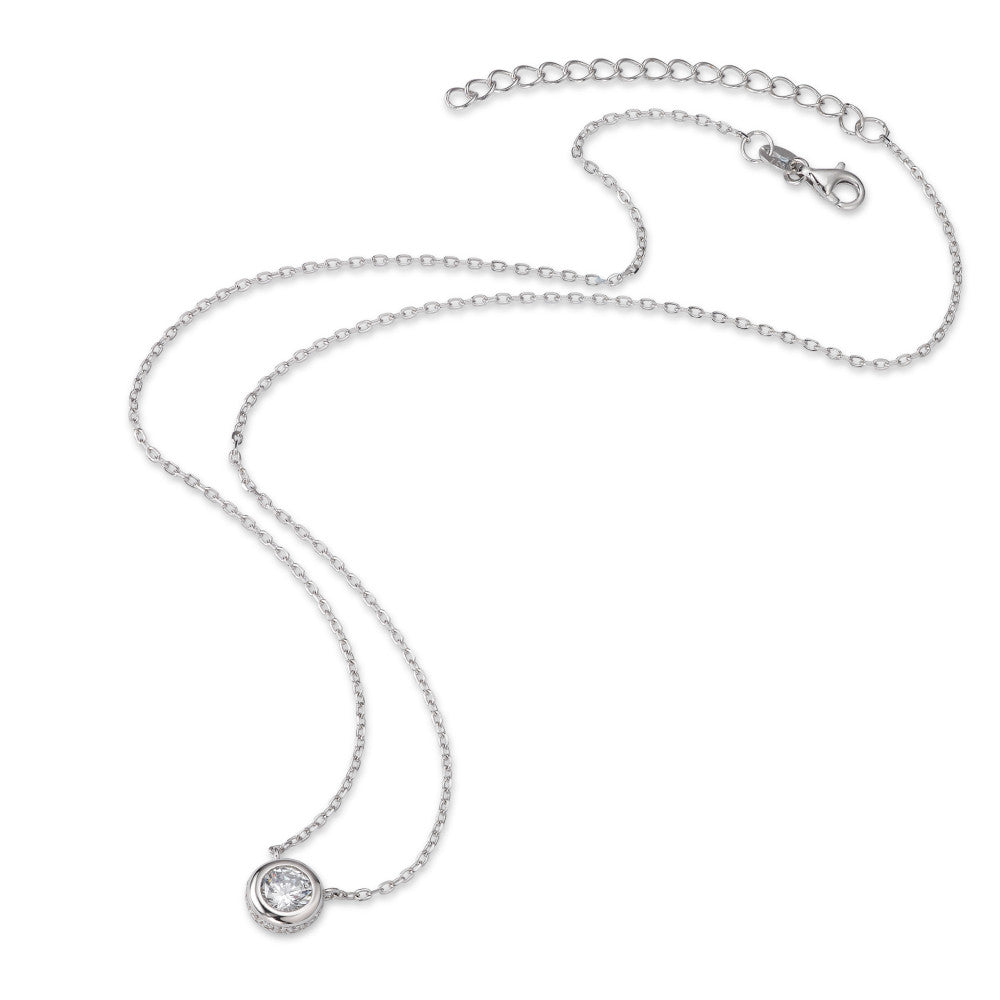 Collier Sølv Zirconia rhodineret 40-45 cm Ø8 mm