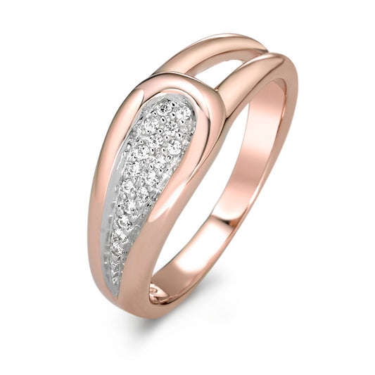 Fingerring Sølv Zirconia rose forgyldt