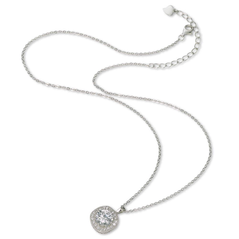 Collier Sølv Zirconia rhodineret 38-43 cm Ø12 mm