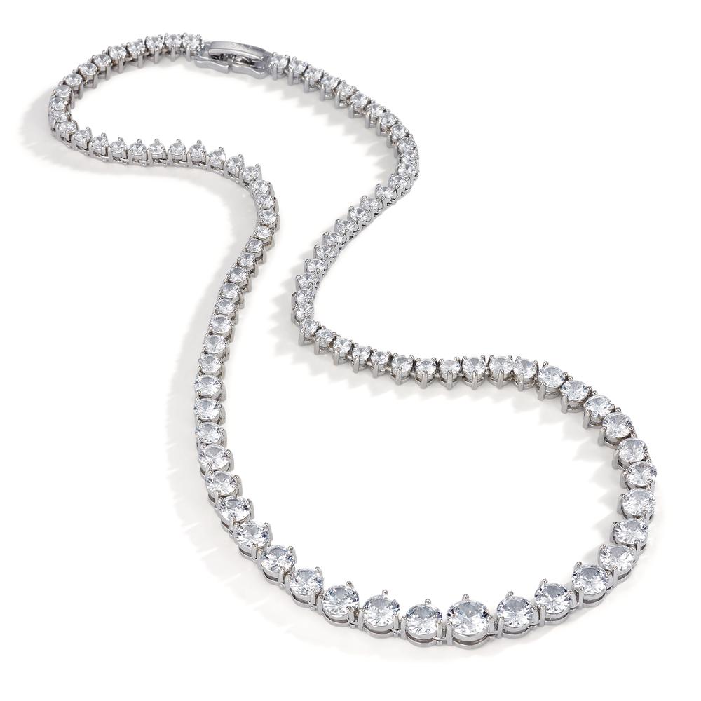 Collier Sølv Zirconia rhodineret 42 cm