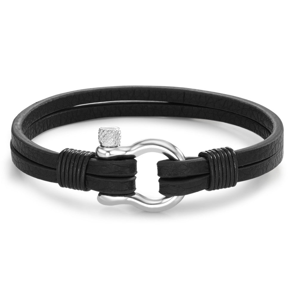 Armbånd Læder, Rustfrit stål 18.5 cm