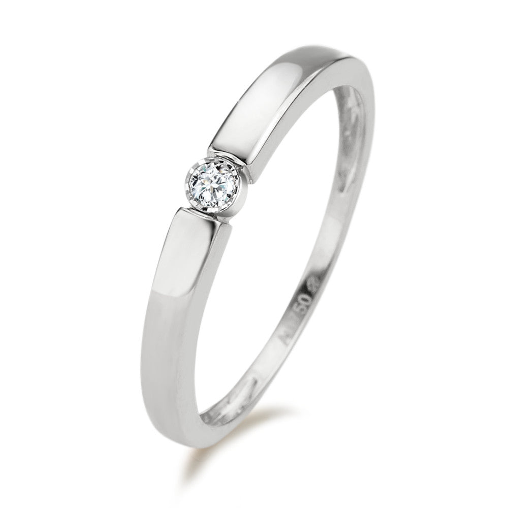 Solitaire ring 750/18K hvidguld Diamant 0.04 ct, w-pi2