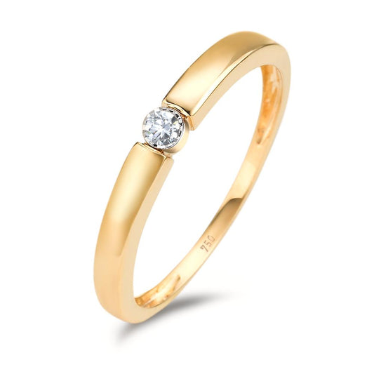 Solitaire ring 750/18K guld Diamant 0.04 ct, w-pi2