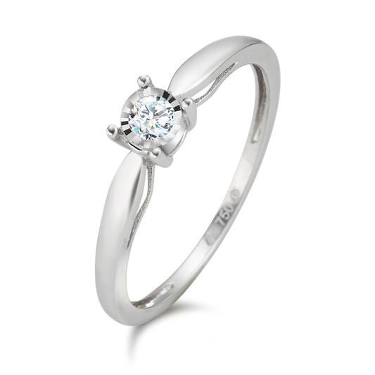 Solitaire ring 750/18K hvidguld Diamant 0.08 ct, w-pi2