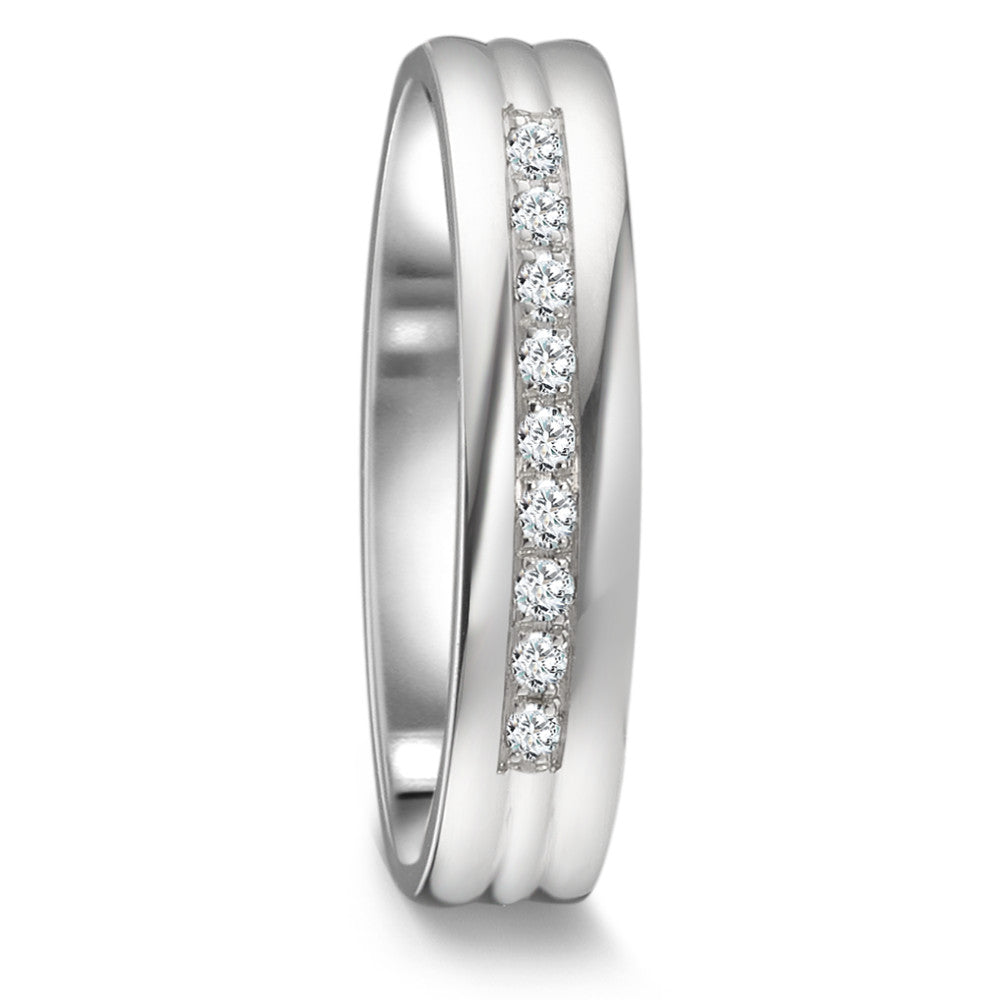 Memory ring 950 platin Diamant 0.081 ct, 9 Sten , tw-if