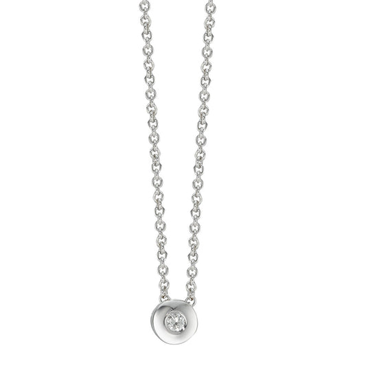 Collier 750/18K hvidguld Diamant 0.03 ct, w-si 42-45 cm Ø4.5 mm