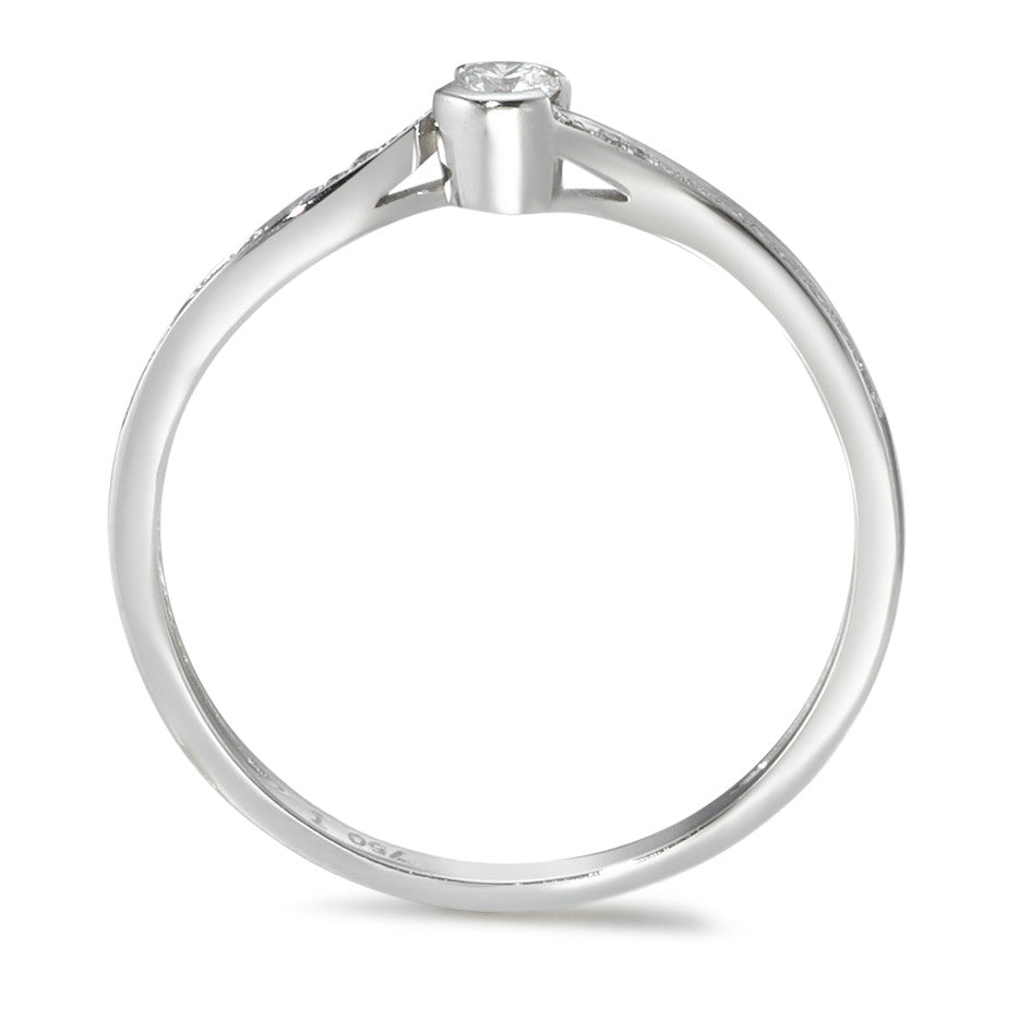 Fingerring 750/18K hvidguld Diamant 0.15 ct, 21 Sten , w-si