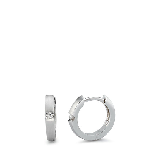 Click kreoler 750/18K hvidguld Diamant 0.03 ct, 2 Sten , w-si