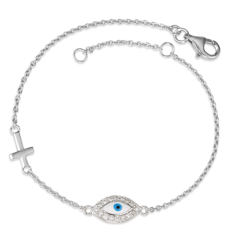 Armbånd Sølv Zirconia rhodineret Kryds 16-18 cm