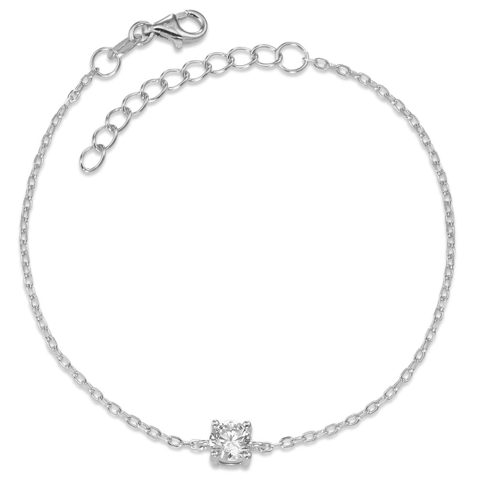 Armbånd Sølv Zirconia rhodineret 16-19 cm Ø5 mm