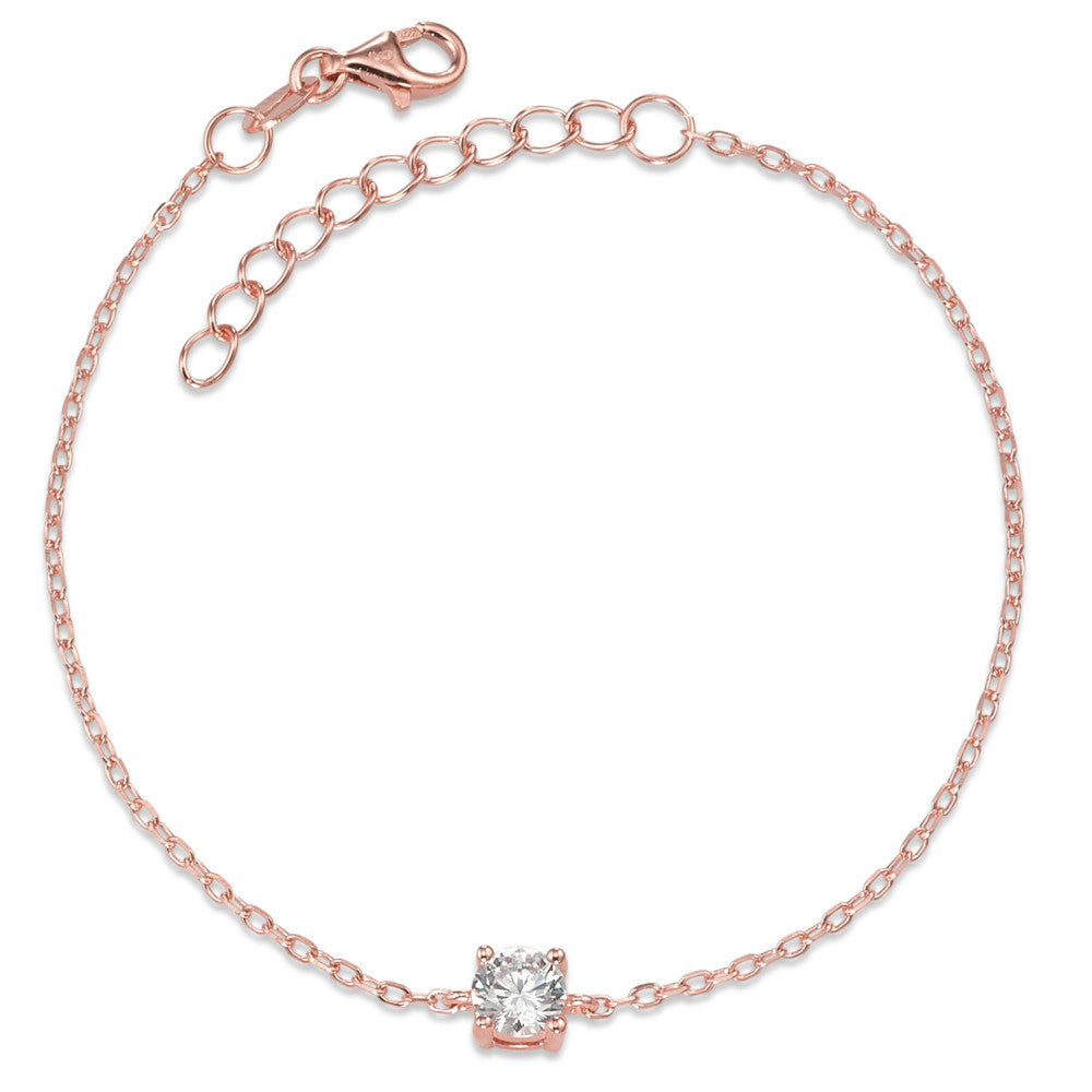 Armbånd Sølv Zirconia rose forgyldt 16-19 cm Ø5 mm