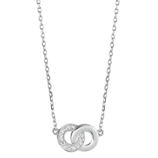 Collier Sølv Zirconia rhodineret 40-45 cm