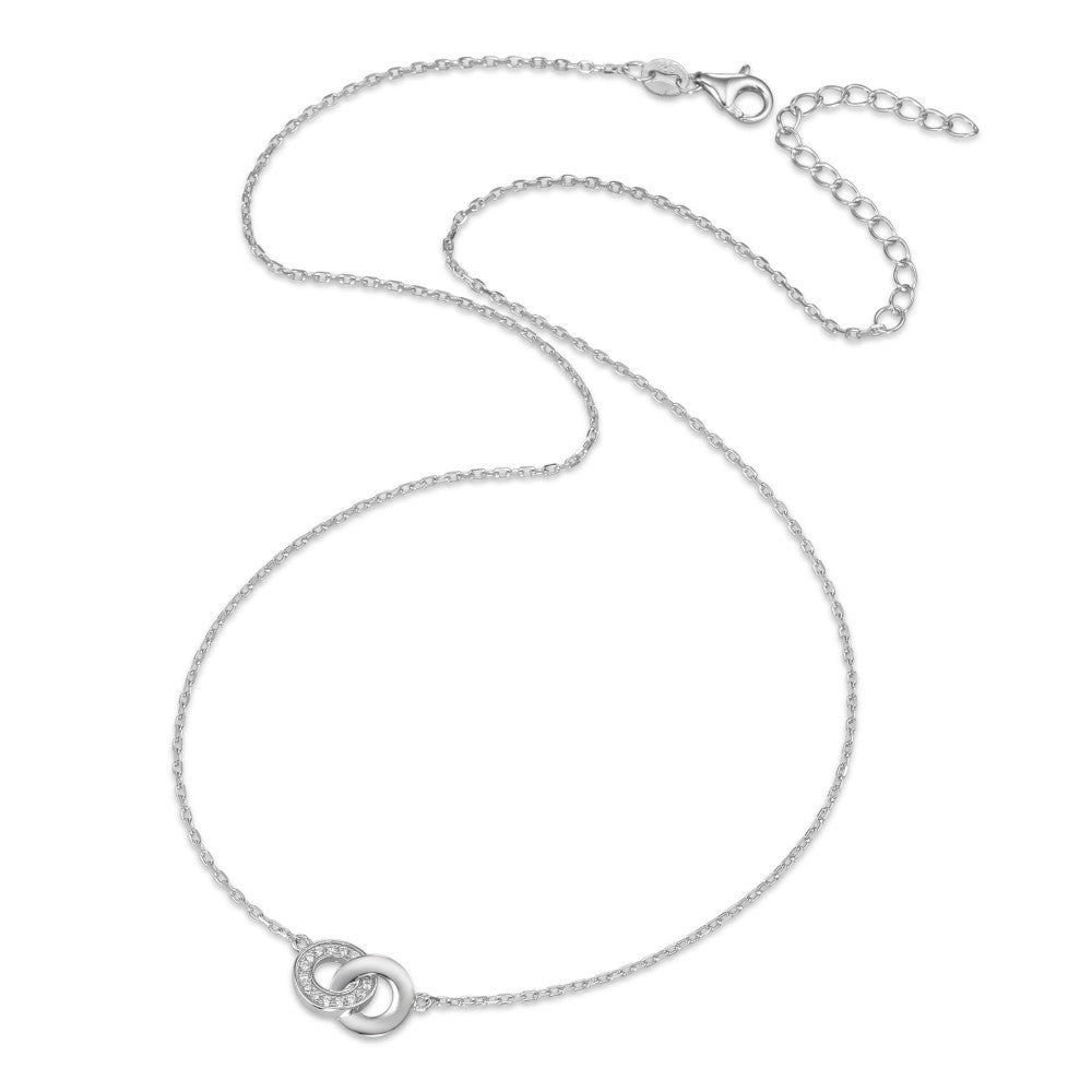 Collier Sølv Zirconia rhodineret 40-45 cm