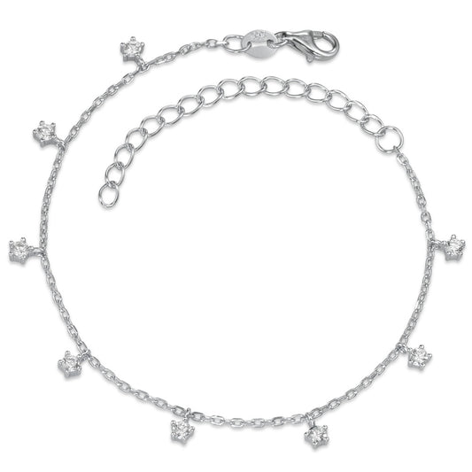 Armbånd Sølv Zirconia 8 Sten rhodineret 16-19 cm